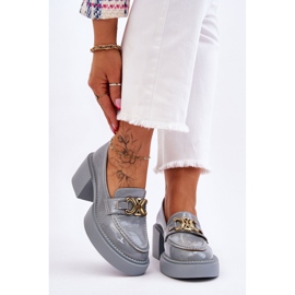 S.Barski Décolleté alla moda con tacco grosso Azzurro Imani blu 1