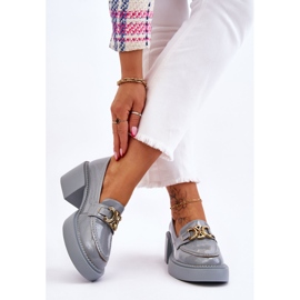 S.Barski Décolleté alla moda con tacco grosso Azzurro Imani blu 2