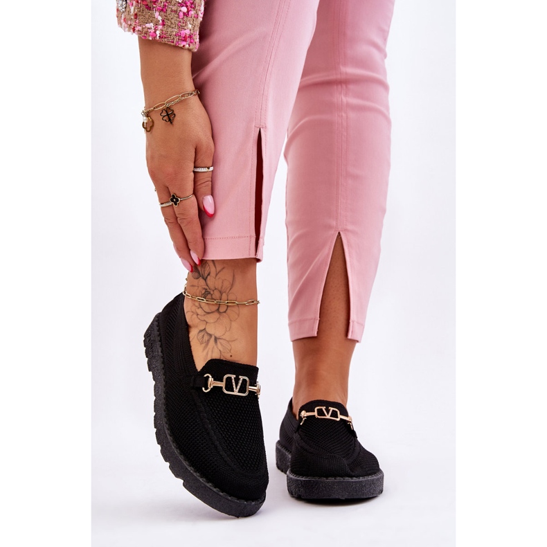 Sneakers senza lacci da donna con decorazioni nere Alena nero 1