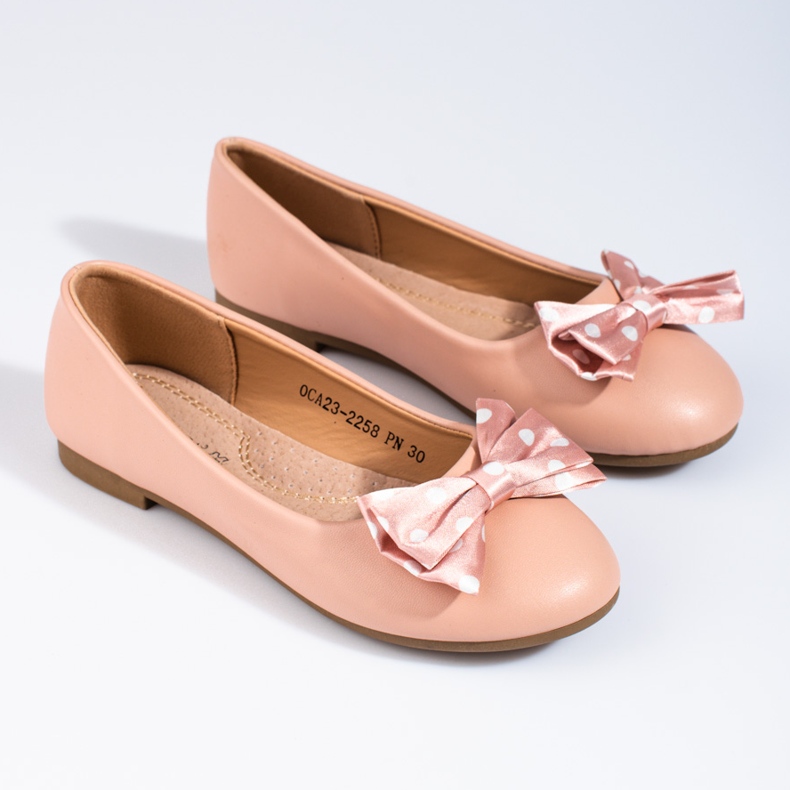 Ballerine Vinceza da bambina con fiocco cipria rosa 1