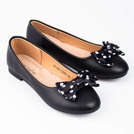 Ballerine da bambina Vinceza con fiocco nero 1