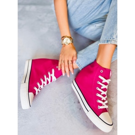 BM Corina Sneakers alte con zeppa fucsia rosa 2