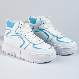 Sneakers da donna Shelovet bianche e blu bianca 1