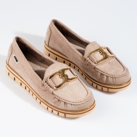 SHELOVET Mocassini da donna in camoscio beige Shelobvet 1