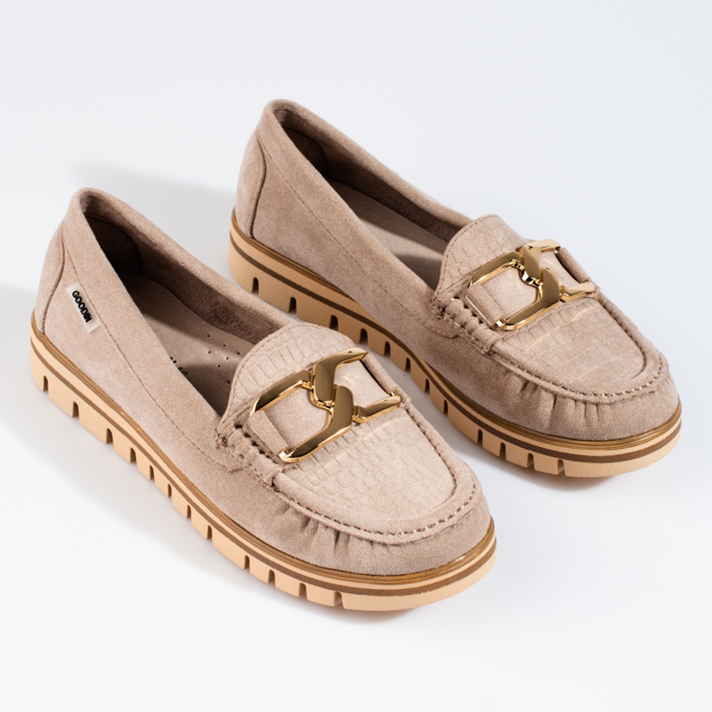 SHELOVET Mocassini da donna in camoscio beige Shelobvet 1