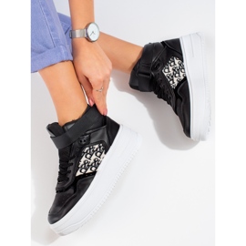 Sneaker da donna Shelovet con plateau alto nero 2