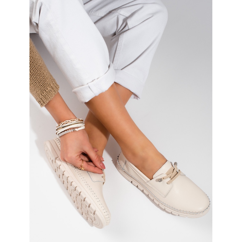 Vinceza scarpe in pelle beige 2