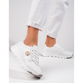 Sneakers Vinceza da donna in pelle bianca 1