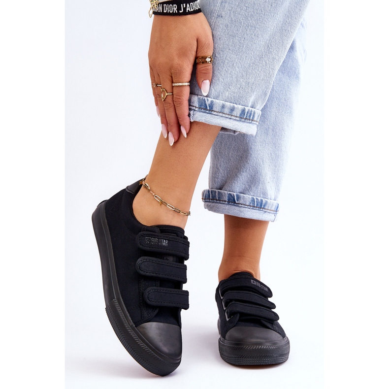 Sneakers classiche in tessuto con velcro Big Star LL274A204 nere nero 1