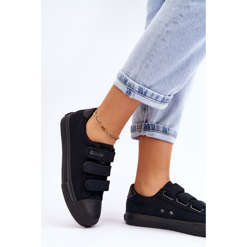 Sneakers classiche in tessuto con velcro Big Star LL274A204 nere nero 2