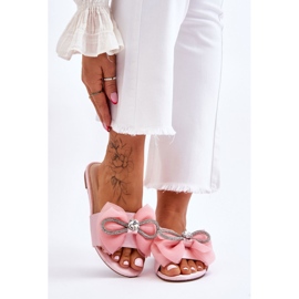 PS1 Pantofole Donna Con Fiocco E Strass Rosa Jolene 1