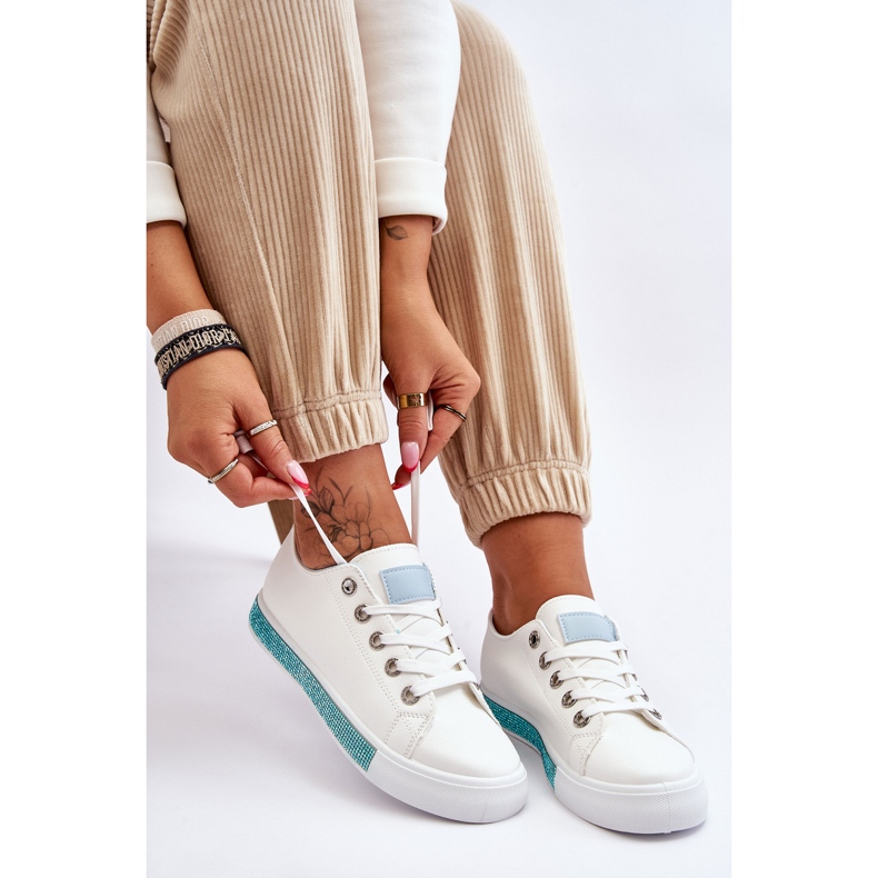 Sneakers Basse Da Donna Con Demira Jets Bianche E Azzurre bianco 1