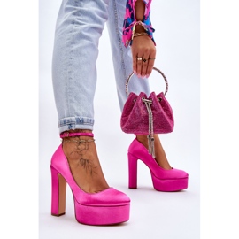 BM Décolleté alla moda con tacco alto fucsia Hayden rosa 2