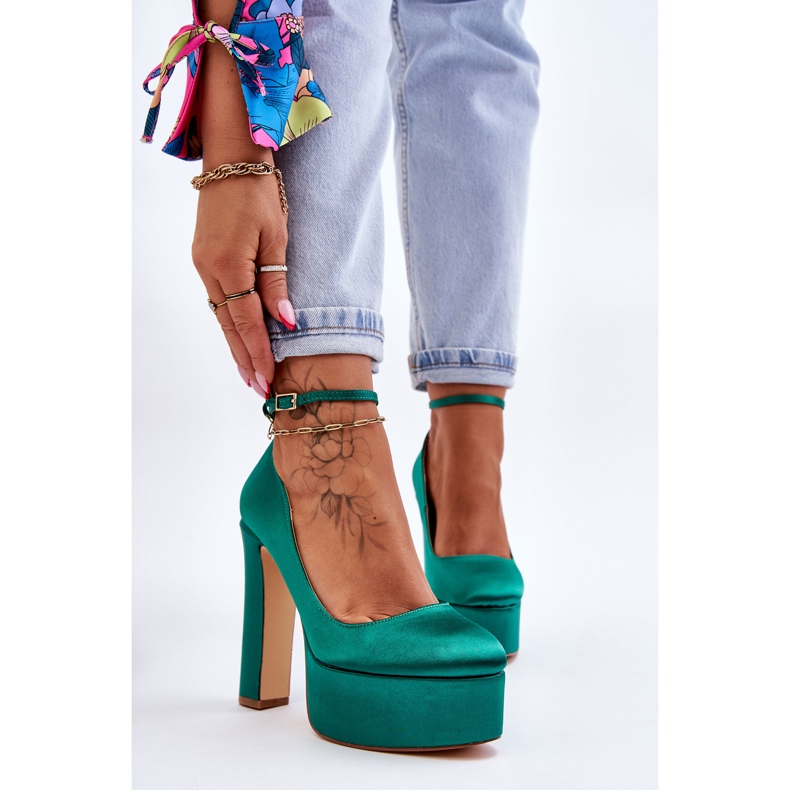 BM Décolleté Alla Moda Su Un Tacco Alto Verde Hayden 1