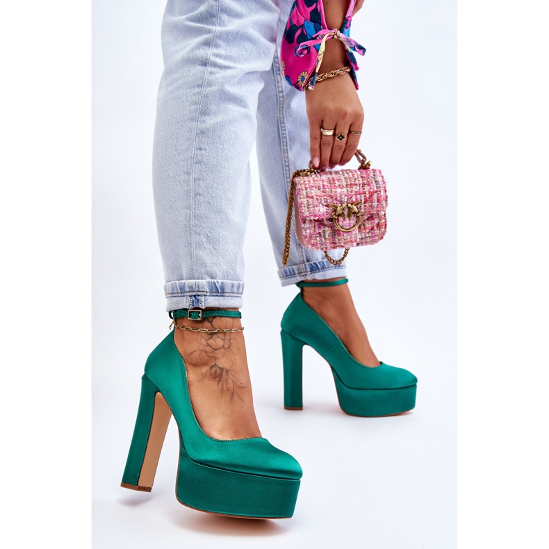 BM Décolleté Alla Moda Su Un Tacco Alto Verde Hayden 2