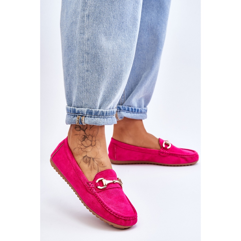 FC3 Mocassini Classici In Pelle Scamosciata Con Abbellimento Arla Fucsia rosa 2
