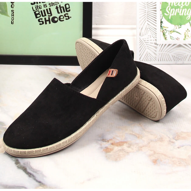 Espadrillas senza lacci da donna nere Vinceza 34591 nero 2