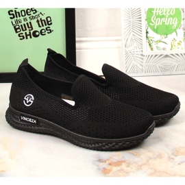 Scarpe sportive slip-on da donna nere Vinceza 34602 nero 1
