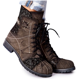 Stivali in pelle caldi da donna Maciejka Oliva 03961-24 verde 1