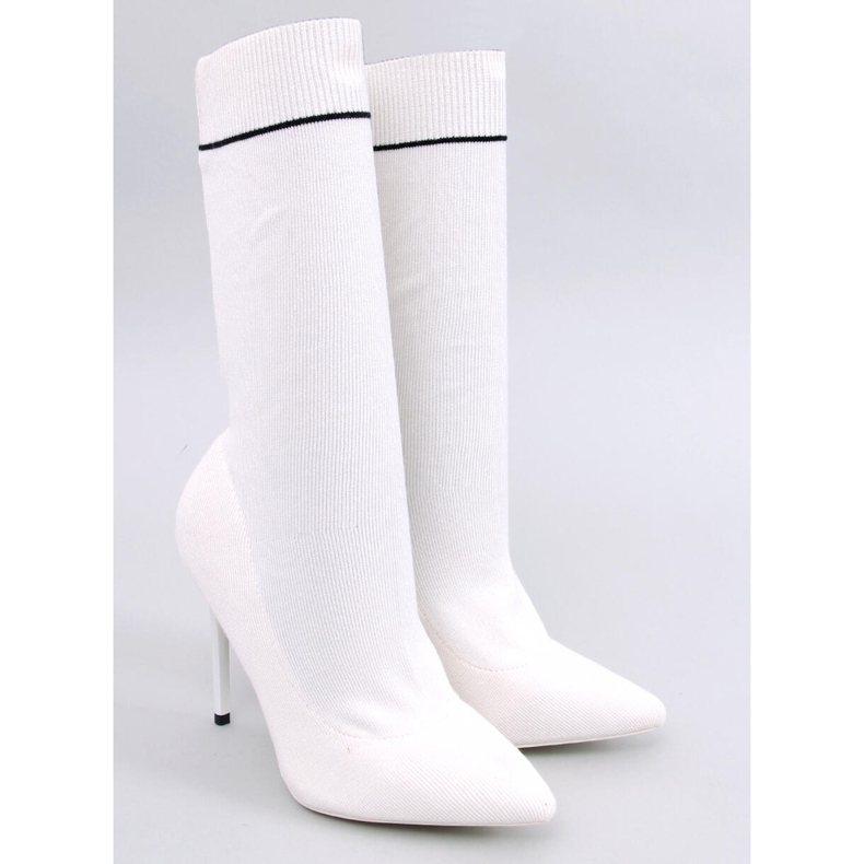 PA1 Stivali con tacco a calzino Moody Bianco bianca 2