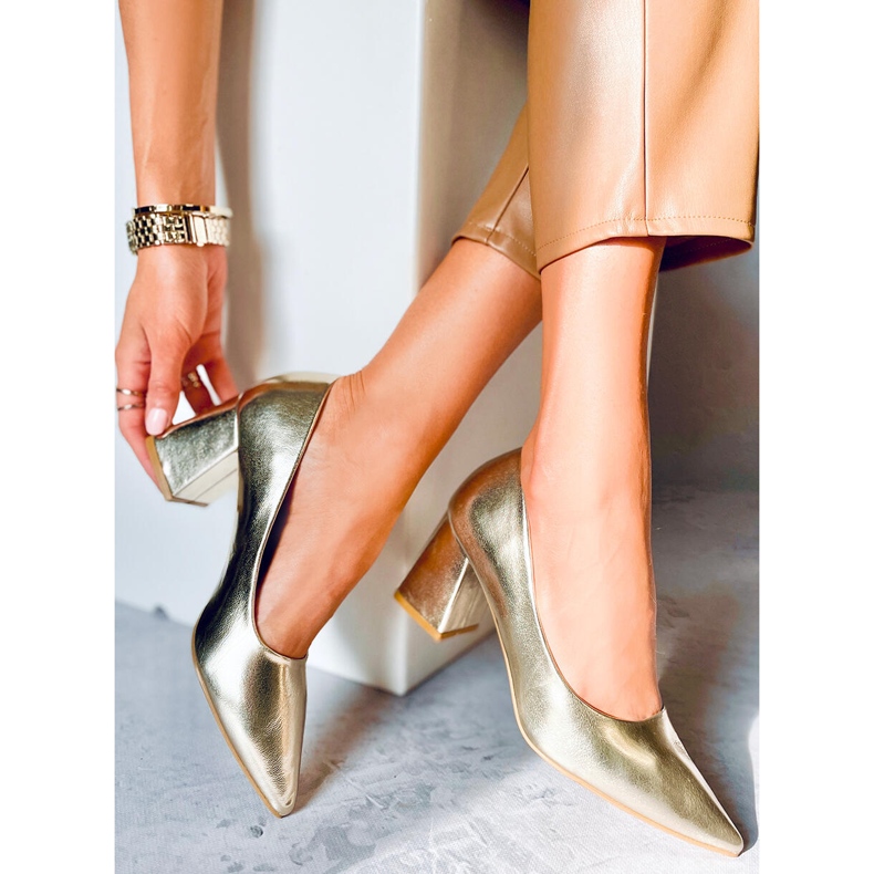 PA1 Décolleté tacco alto Althea Gold d'oro 2