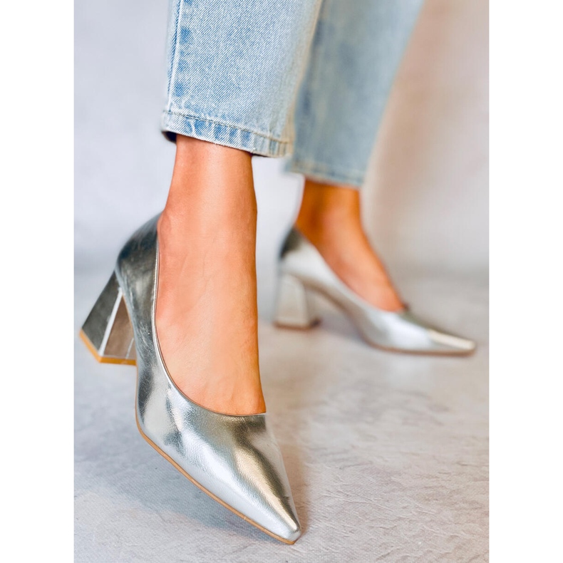 PA1 Décolleté tacco alto Althea Silver argento 1