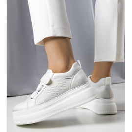 PA1 Sneakers argento con plateau di Armina d'argento 1