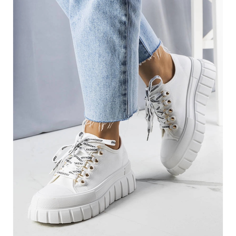 Sneakers bianche con plateau di Toni bianco 1
