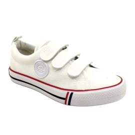 Scarpe da ginnastica da bambino American Club LH63/22 con velcro, di colore bianco 1