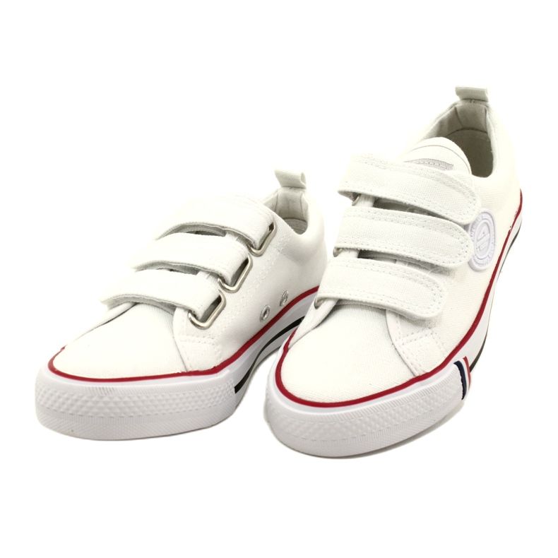 Scarpe da ginnastica da bambino American Club LH63/22 con velcro, di colore bianco 4