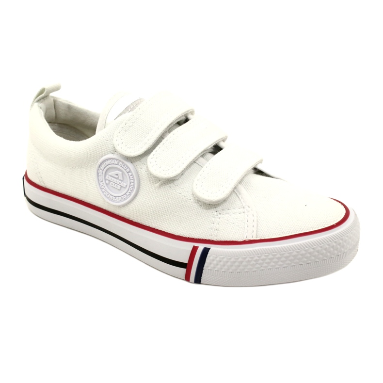 Scarpe da ginnastica da bambino American Club LH63/22 con velcro, di colore bianco 2
