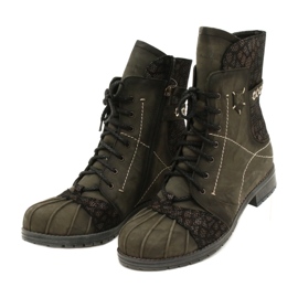 Stivali in pelle caldi da donna Maciejka Oliva 03961-24 verde 4