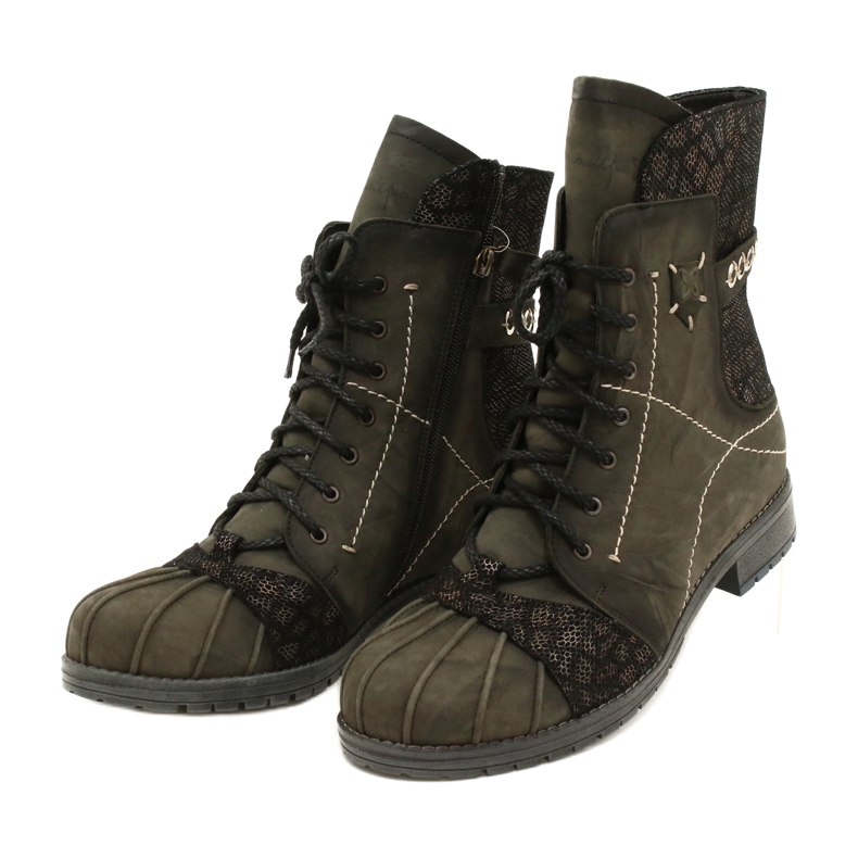 Stivali in pelle caldi da donna Maciejka Oliva 03961-24 verde 4