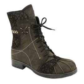 Stivali in pelle caldi da donna Maciejka Oliva 03961-24 verde 2