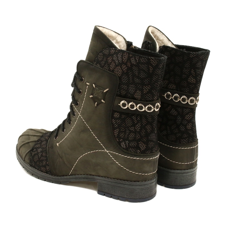 Stivali in pelle caldi da donna Maciejka Oliva 03961-24 verde 5