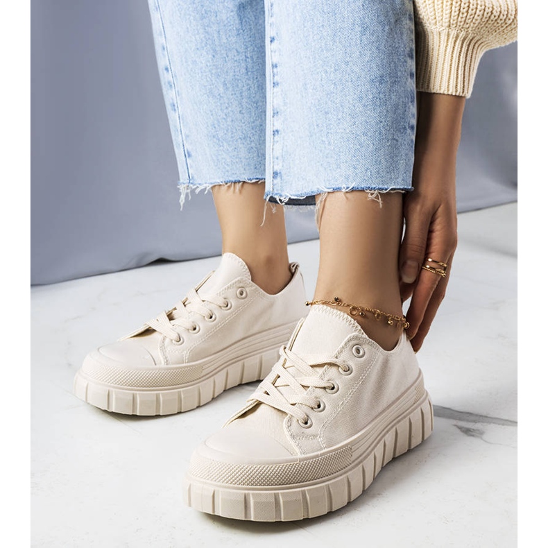 PA1 Sneaker beige con plateau di Laverne 1