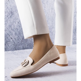 BM Ballerine beige con punta squadrata di Carrière 1