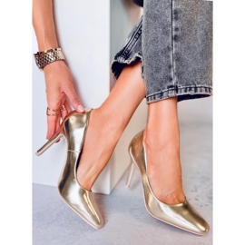 BM Karen L. GOLD tacchi alti da donna d'oro 1