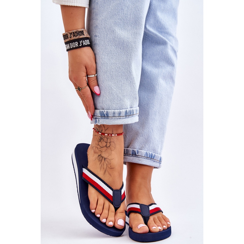 Infradito da donna con piattaforma Big Star LL274779 blu navy 1