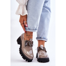 S.Barski Scarpe Laccate Con Ornamenti Grigio Keily 1