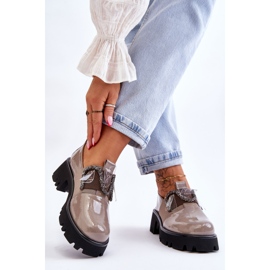 S.Barski Scarpe Laccate Con Ornamenti Grigio Keily 2
