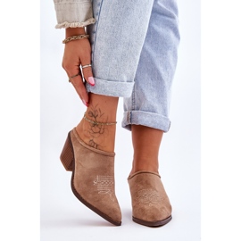 BM Ciabatte da cowboy in camoscio da donna Beige Romina 1