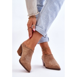 BM Ciabatte da cowboy in camoscio da donna Beige Romina 2