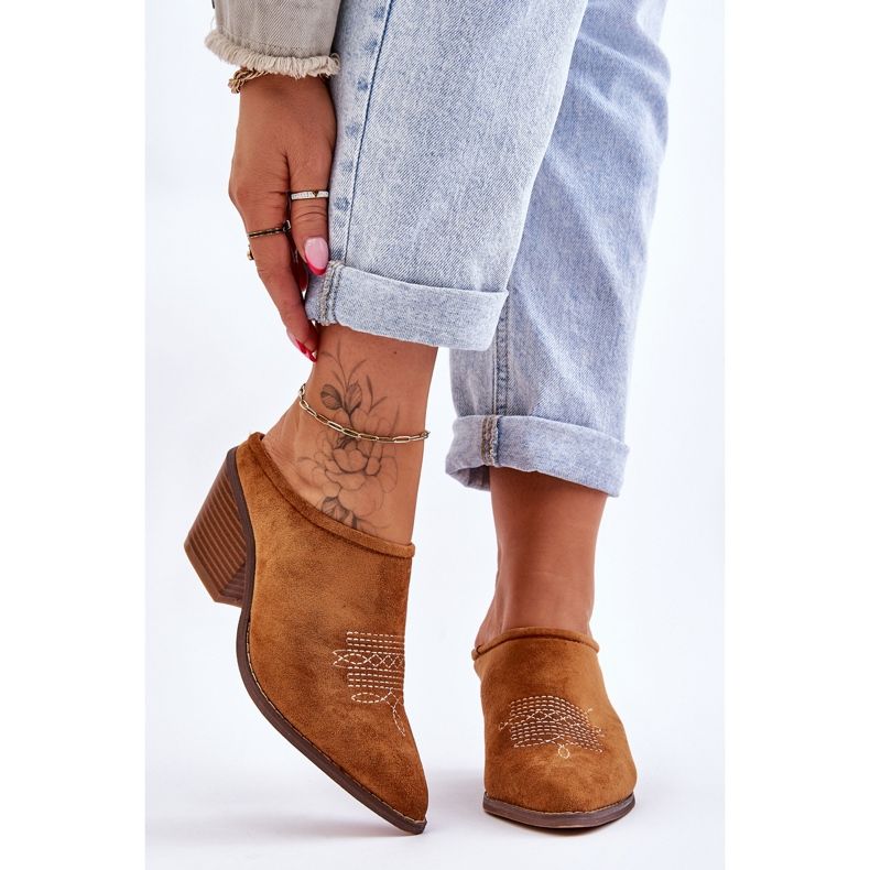 BM Pantofole da cowboy Romina in camoscio da donna marrone 1