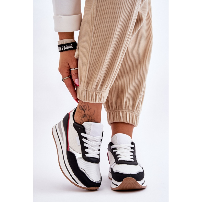 BM Sneakers Con Zeppa E Piattaforma Da Donna Bianche E Nere Allen bianca 1