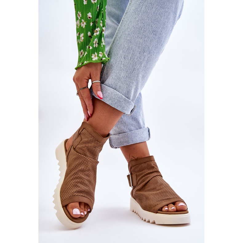 BM Sandali con stivaletto Adonis color cammello da donna marrone 2