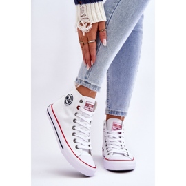 Sneakers alte classiche da donna Big Star T274026 Bianche bianca 2