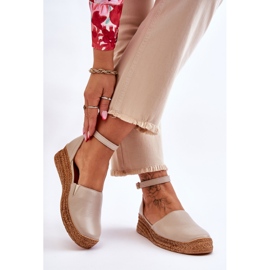 Lemar Sandali Espadrillas In Pelle Da Donna Beige Moise 2