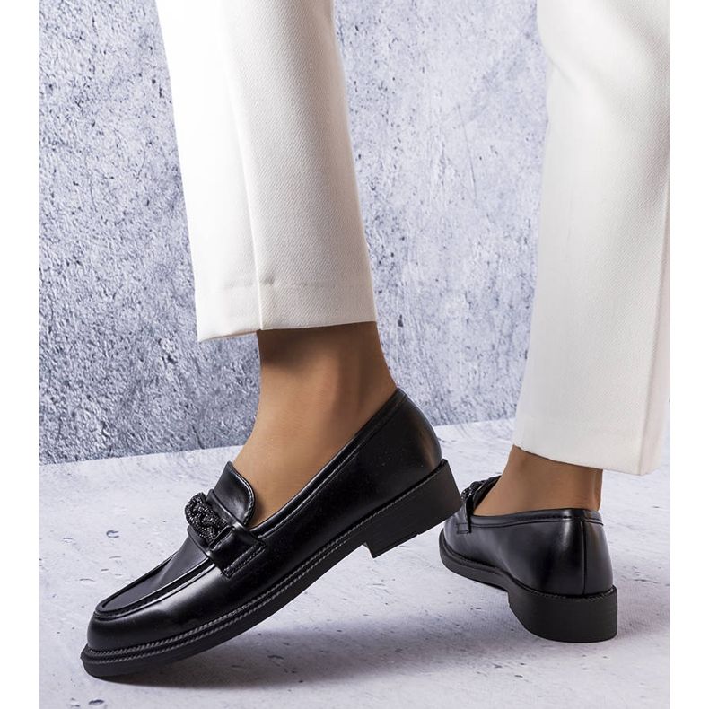 BM Eleganti mocassini neri con strass di Colette nero 1