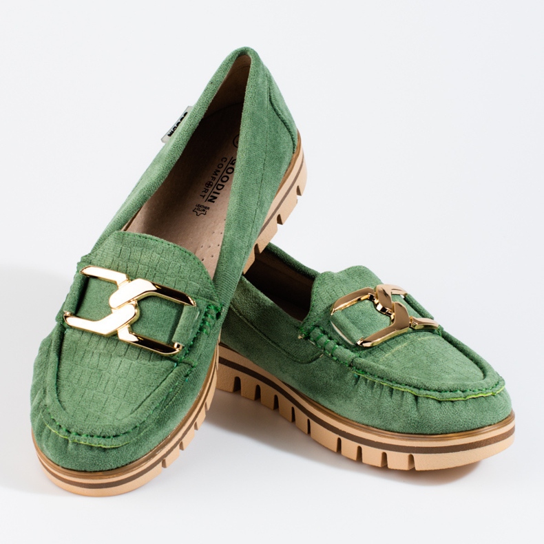 SHELOVET Mocassini da donna in camoscio verde Shelobvet 2